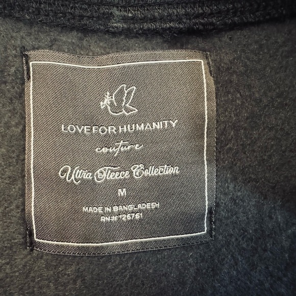 Love For Humanity Couture Ultra Fleece size M Midnight Cowboy Sweater unisex - Picture 7 of 11